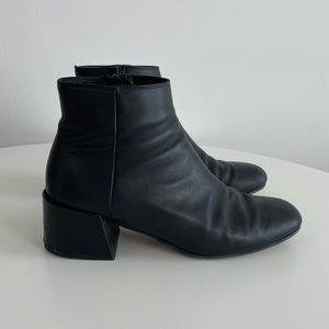 VINCE leather black ankle boots